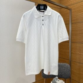 LV Checkered Subtle Pattern Jacquard Polo Shirt