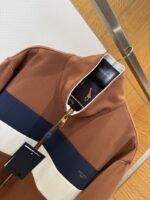 LV Color-Block Striped Stand Collar Zipper Jacket 2 - 图片 3