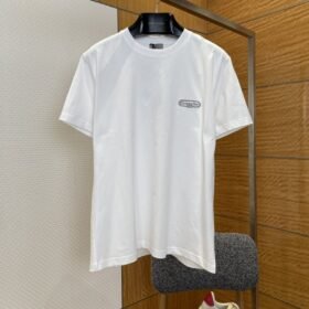 Dior Micro Logo Embroidered Crew Neck Short Sleeve T-Shirt 3