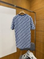 Dior Letter Logo All-Over Print Knit Crew Neck Short Sleeve T-Shirt 1 - 图片 2