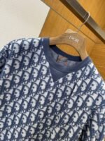 Dior Letter Logo All-Over Print Knit Crew Neck Short Sleeve T-Shirt 1 - 图片 3