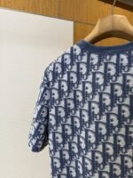 Dior Letter Logo All-Over Print Knit Crew Neck Short Sleeve T-Shirt 1 - 图片 4