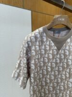 Dior Letter Logo All-Over Print Knit Crew Neck Short Sleeve T-Shirt 2 - 图片 4