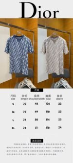 Dior Letter Logo All-Over Print Knit Crew Neck Short Sleeve T-Shirt 2 - 图片 10