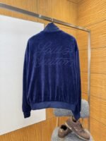 LV Velvet Zipper Pocket Ribbed Long-Sleeve Jacket - 图片 2