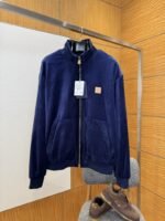 LV Velvet Zipper Pocket Ribbed Long-Sleeve Jacket - 图片 7