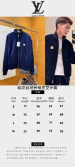 LV Velvet Zipper Pocket Ribbed Long-Sleeve Jacket - 图片 11