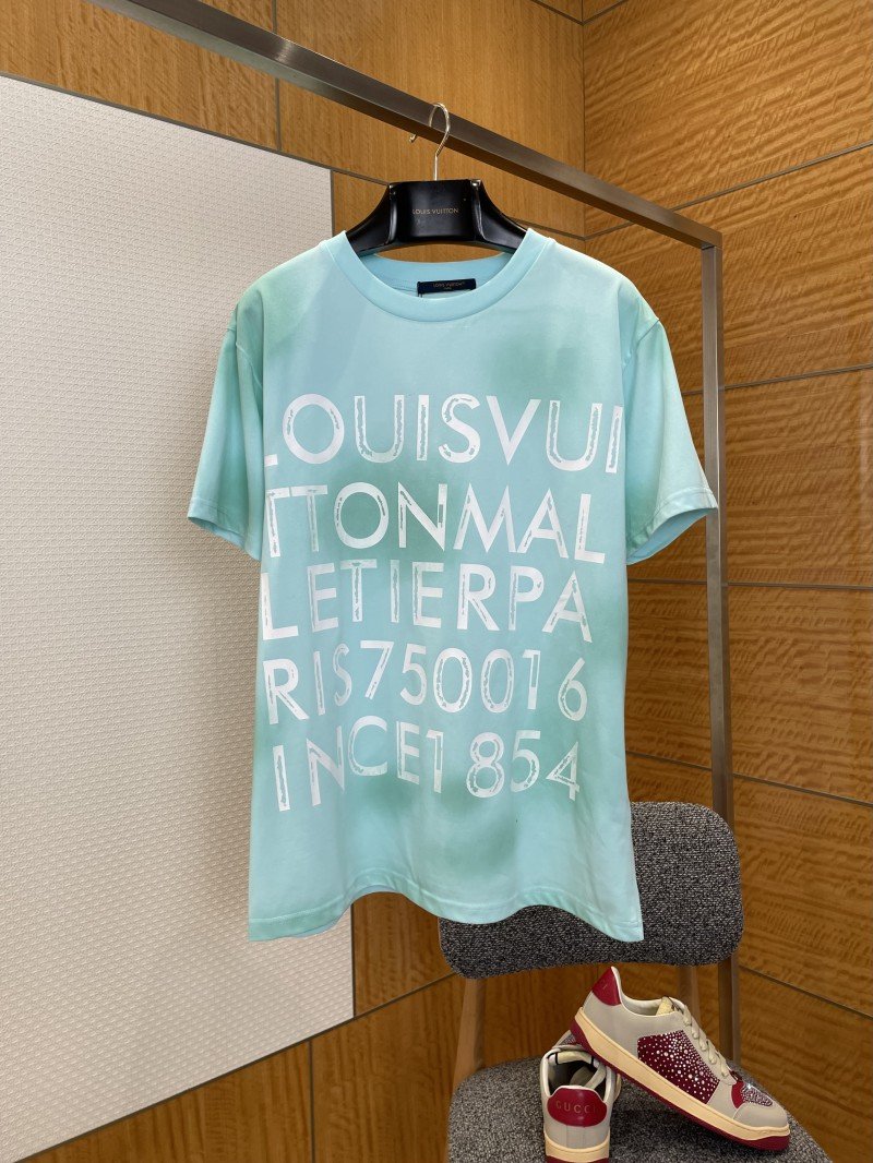 wsxc1773265574926_0.jpg LV Tie-Dye Distressed Letter Print Short-Sleeve T-Shirt - 图片 1