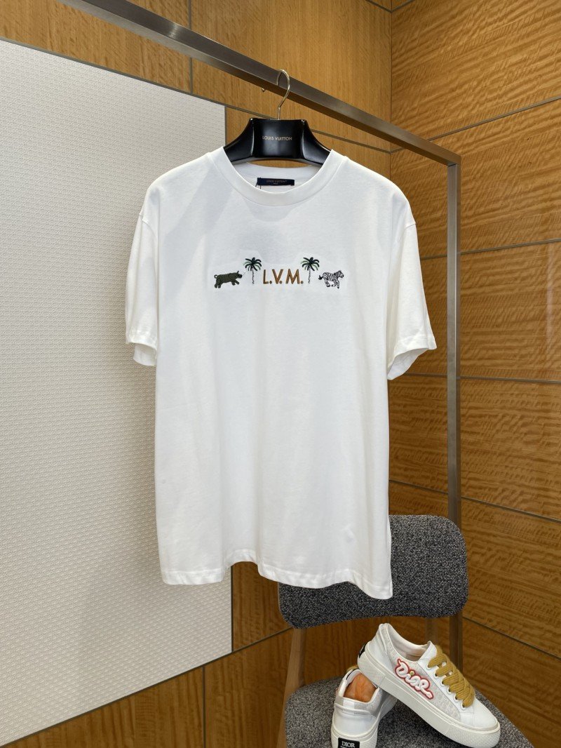 wsxc1773277838546_0.jpg LV Animal Letter Embroidered Crew Neck Short-Sleeve T-Shirt - 图片 1