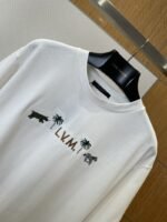 LV Animal Letter Embroidered Crew Neck Short-Sleeve T-Shirt - 图片 3