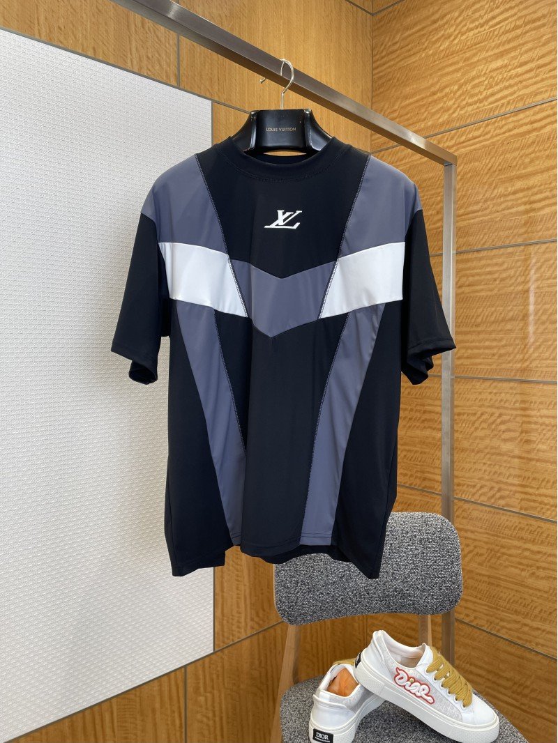 wsxc1773278704881_0.jpg LV Color-Blocked Crew Neck Sports Short-Sleeve T-Shirt - 图片 1