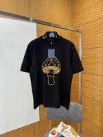 LV Mushroom Print Knit Short-Sleeve T-Shirt