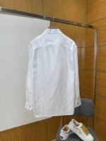 LV Jacquard Button-Down V-Neck Long-Sleeve Shirt 1 - 图片 2