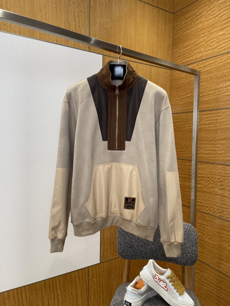 wsxc1773280038300_0.jpg LV Half-Zip Contrast Color Stand Collar Sweatshirt - 图片 1