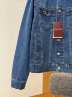 Gucci Horsebit-Decorated Lacquered Leather Label Denim Jacket 2 - 图片 5