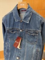 Gucci Horsebit-Decorated Lacquered Leather Label Denim Jacket 2 - 图片 6