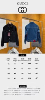 Gucci Horsebit-Decorated Lacquered Leather Label Denim Jacket 2 - 图片 10