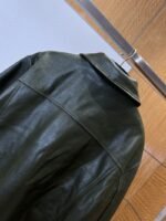 LV Letter Logo Lapel Zipper Leather Jacket - 图片 6