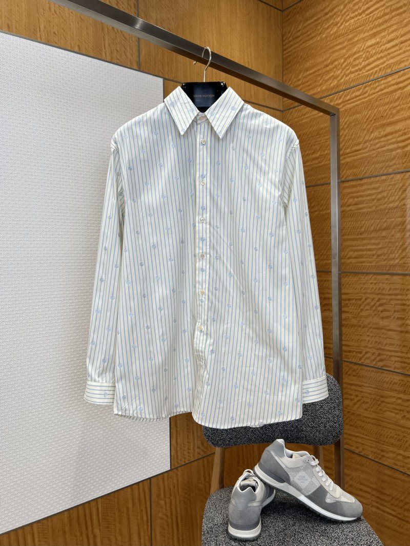 wsxc1775445806163_0.jpg Gucci Striped Logo Long-Sleeve Collared Shirt - 图片 1