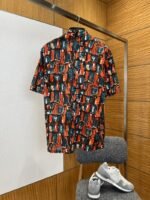 Prada Color-Blocked Artistic Checkered Short-Sleeve Collared Shirt - 图片 2