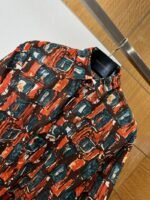 Prada Color-Blocked Artistic Checkered Short-Sleeve Collared Shirt - 图片 3