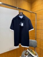 Prada Cotton-Blend Ribbed Short-Sleeve Polo Shirt