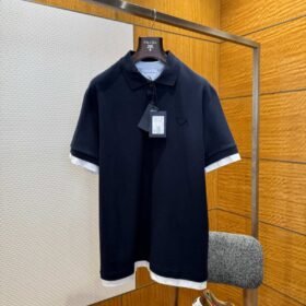 Prada Cotton-Blend Ribbed Short-Sleeve Polo Shirt