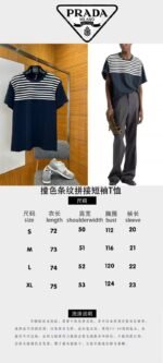Prada Color-Blocked Striped Patchwork Short-Sleeve T-Shirt - 图片 10