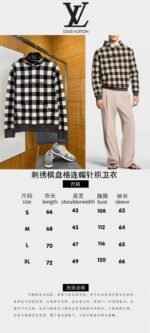 LV Embroidered Checkered Hooded Sweatshirt - 图片 10