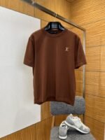 LV Logo Embroidered Knit Short-Sleeve T-Shirt 4