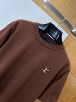 LV Logo Embroidered Knit Short-Sleeve T-Shirt 4 - 图片 3