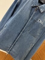 Dior Embroidered Letter Zipper Denim Jacket - 图片 4