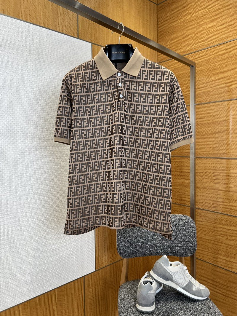 wsxc1775599238531_0.jpg Fendi Double F All-Over Print Short-Sleeve Collared Polo Shirt 1 - 图片 1