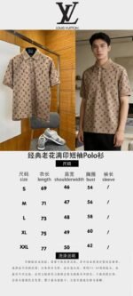 LV Classic Logo All-Over Print Short-Sleeve Polo Shirt 1 - 图片 10