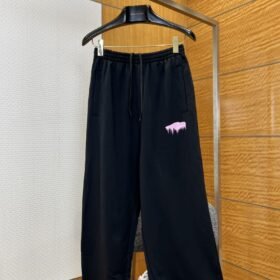 Balenciaga Letter Logo Embroidered Wide-Leg Casual Sweatpants