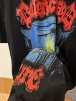 Balenciaga Gothic-Style Letter Print Embroidered Short-Sleeve T-Shirt 2 - 图片 5