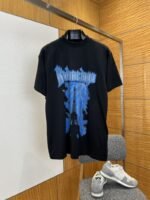 Balenciaga Gothic-Style Letter Print Embroidered Short-Sleeve T-Shirt 3