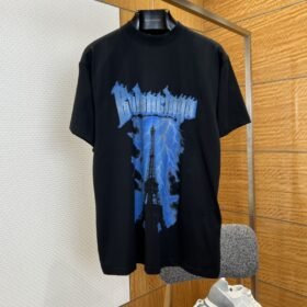 Balenciaga Gothic-Style Letter Print Embroidered Short-Sleeve T-Shirt 3
