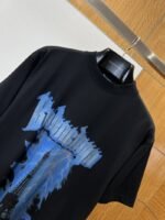 Balenciaga Gothic-Style Letter Print Embroidered Short-Sleeve T-Shirt 3 - 图片 3