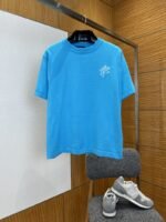 LV Pin Embroidered Knit Short-Sleeve T-Shirt 1
