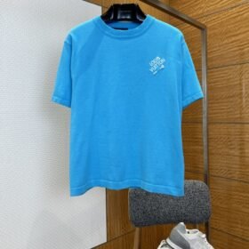 LV Pin Embroidered Knit Short-Sleeve T-Shirt 1