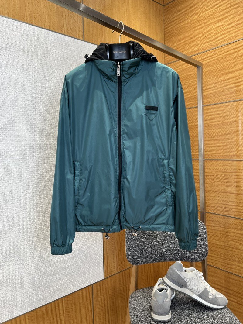 wsxc1775621159345_0.jpg Prada Logo Reversible Detachable Hooded Jacket - 图片 1