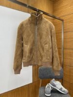 Bottega Veneta Classic Woven Stand-Up Collar Leather Jacket 2