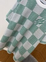LV Classic Checkered Jacquard Knit Short-Sleeve T-Shirt 2 - 图片 4