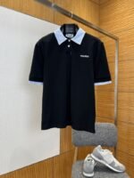 Miu Miu Color-Blocked Short-Sleeve Polo Shirt With Lapel