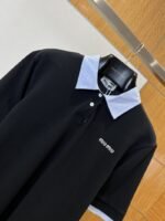 Miu Miu Color-Blocked Short-Sleeve Polo Shirt With Lapel - 图片 3