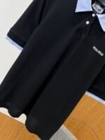 Miu Miu Color-Blocked Short-Sleeve Polo Shirt With Lapel - 图片 4