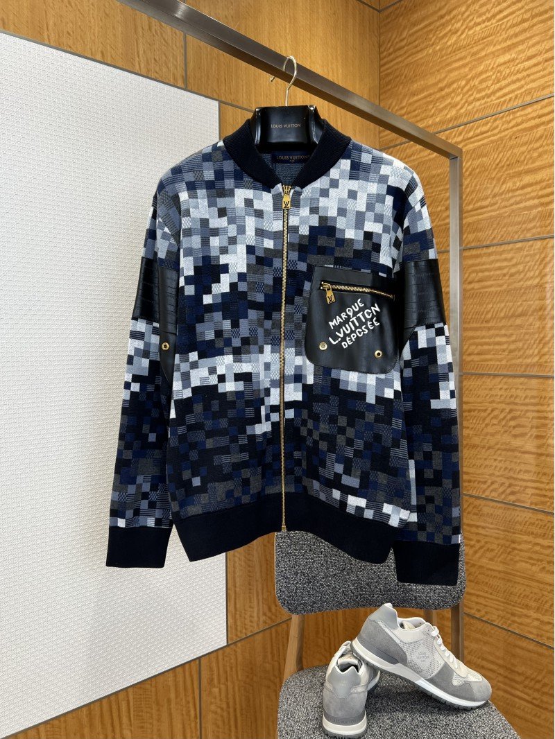 wsxc1775702866052_0.jpg LV Pixel Check Patchwork Leather Baseball Jacket - 图片 1