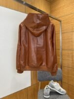 Prada Logo Letter Hooded Leather Jacket - 图片 2