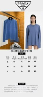 Prada Inverted Triangle Logo Round-Neck Long-Sleeve T-Shirt - 图片 10